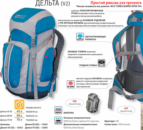 Рюкзак Nova Tour Дельта 45 V2