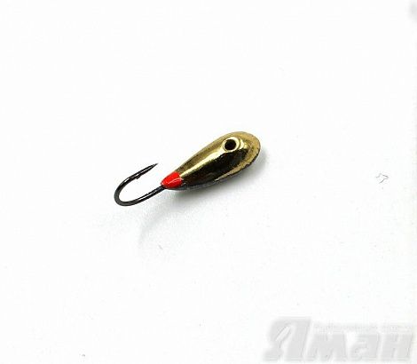 Мормышка Яман Уралка-С1 с коронкой, со светонакопит., 0,6г., цвет латунь (5 шт.) Я-МР706Л
