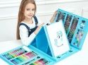 Набор для рисования 208 предметов с мольбертом ( Синий)