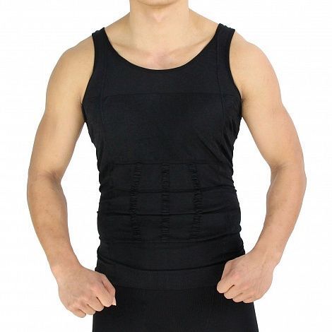 Утягивающая майка для мужчин Слим энд Лифт (Slim and Lift for men) XXXL ( черная)
