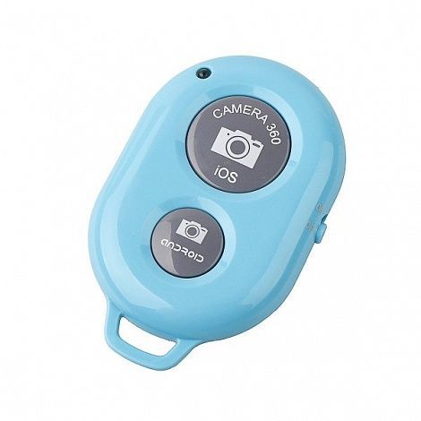 Пульт Bluetooth кнопка для селфи, голубой