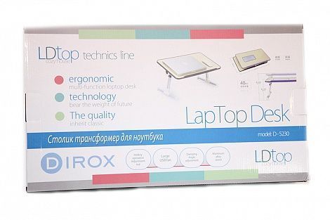 Столик трансформер для ноутбука LapTopDesk, LDTop (52X30см, USB, model: D -5230)