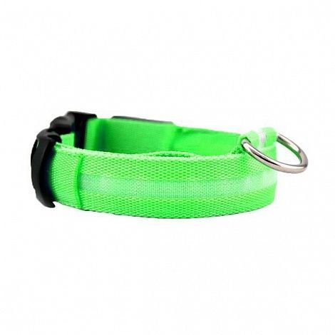Светящийся ошейник для собак Luminous Collar for Dogs, размер M, зелёный