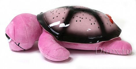 Ночник проектор звездного неба Музыкальная черепаха Music Turtle Pink розовая