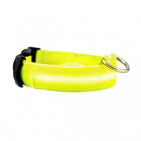 Светящийся ошейник для собак Luminous Collar for Dogs, размер S, желтый