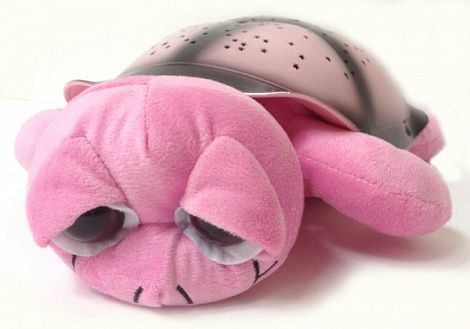 Ночник проектор звездного неба Музыкальная черепаха Music Turtle Pink розовая