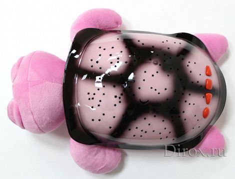 Ночник проектор звездного неба Музыкальная черепаха Music Turtle Pink розовая