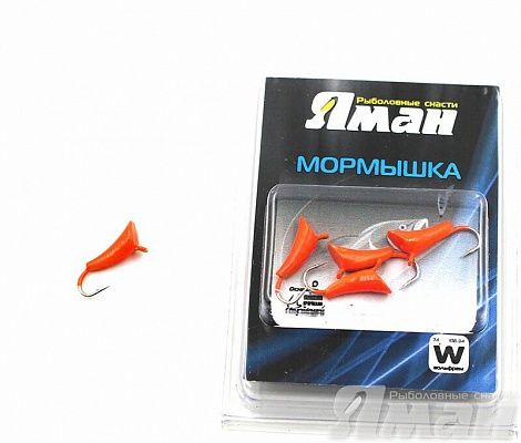 Мормышка вольфрам Яман Blue Fox с ушками, р.5, 1,90 г, цвет оранж. (5 шт.) Я-МР214