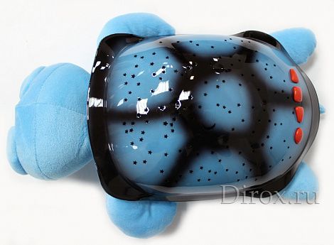 Ночник проектор звездного неба Музыкальная черепаха Music Turtle Blue голубая