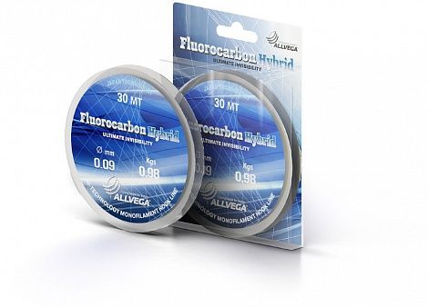 Леска Allvega Fluorocarbon Hybrid 30м 0.09мм (0,98кг)