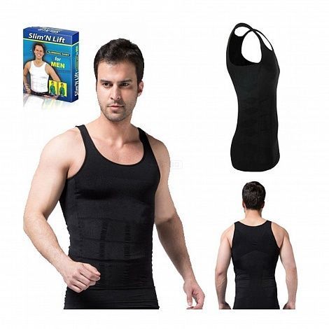 Утягивающая майка для мужчин Слим энд Лифт (Slim and Lift for men) S ( черная)