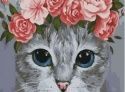Картина по номерам " Котик с венком" 40х50