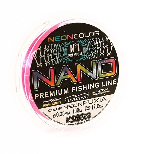 Леска Balsax Nano Neon Fuxia Box 100м 0,38 (17,0кг)