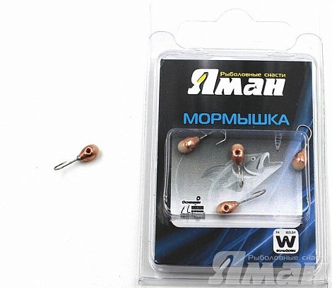 Мормышка вольфрам Яман Капля с фосф. с отв, р.5, 1,70 г, цвет медь (5 шт.) Я-МР572