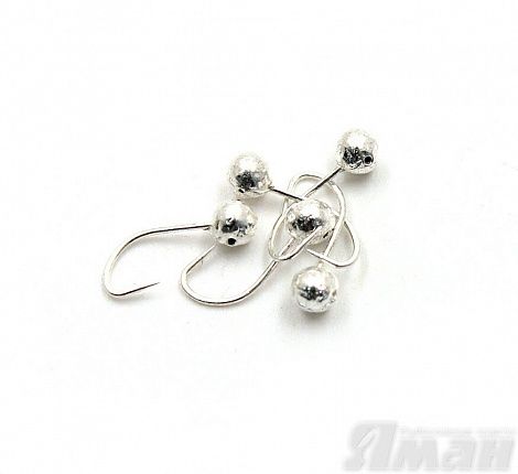 Мормышка Яман шар с отв., цвет Silver Plated, d 6 (5 шт.) Я-МР125
