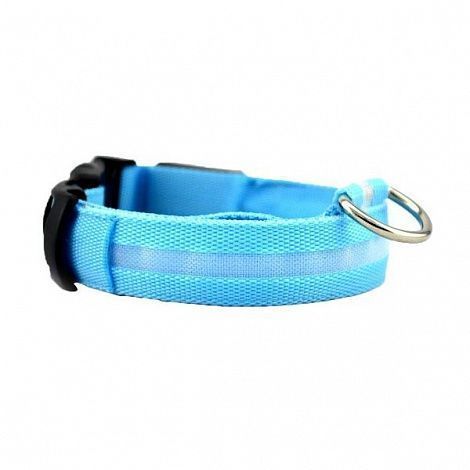 Светящийся ошейник для собак Luminous Collar for Dogs, размер M, голубой