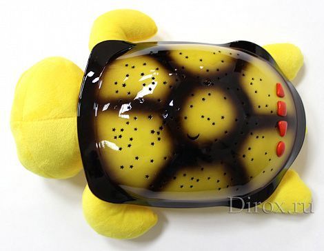Ночник проектор звездного неба Музыкальная черепаха Music Turtle Yellow желтая