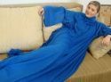 Одеяло с рукавами, плед Snuggie (Снагги, Уютная зима) синий