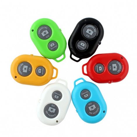 Пульт Bluetooth кнопка для селфи, голубой