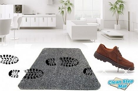 Супер впитывающий придверный коврик Ни следа Clean Step Mat  ( Серый)
