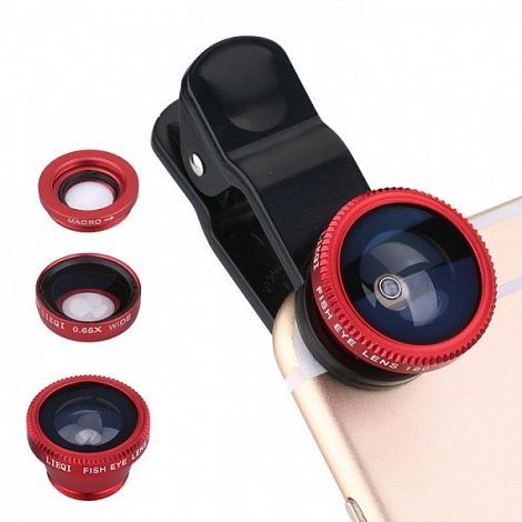 Универсальный набор объективов для смартфона Universal Clip Lens (для камеры на телефон, 3шт.)